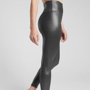Athleta Elation Tight Metallic Shimmer Charcoal Black Leggings